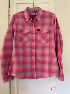 DIXXON x Keep a Breast I love boobies pink flannel size medium